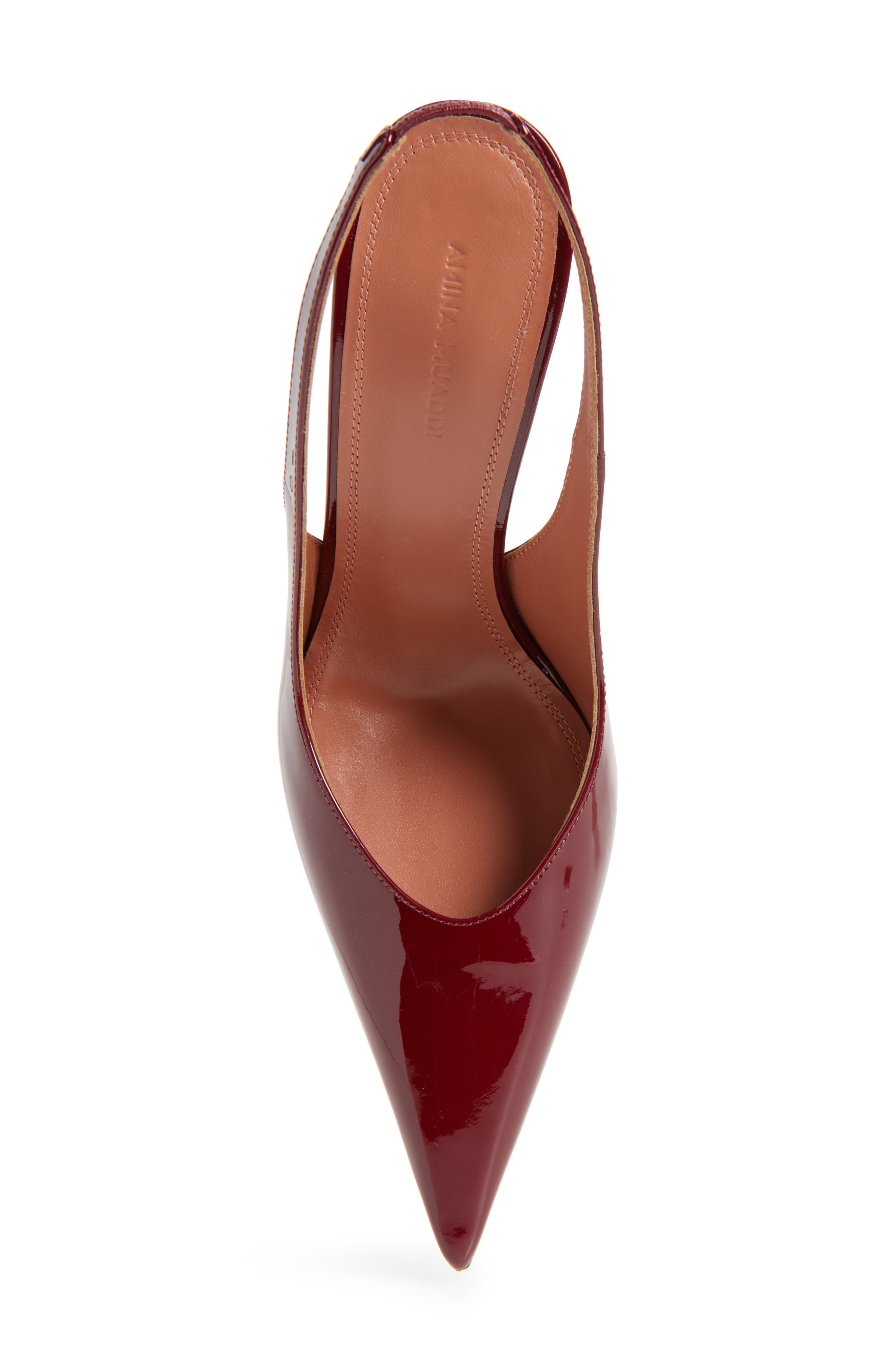 Amina Muaddi Anok Slingback Pump, Alternate, color, Patent Wine