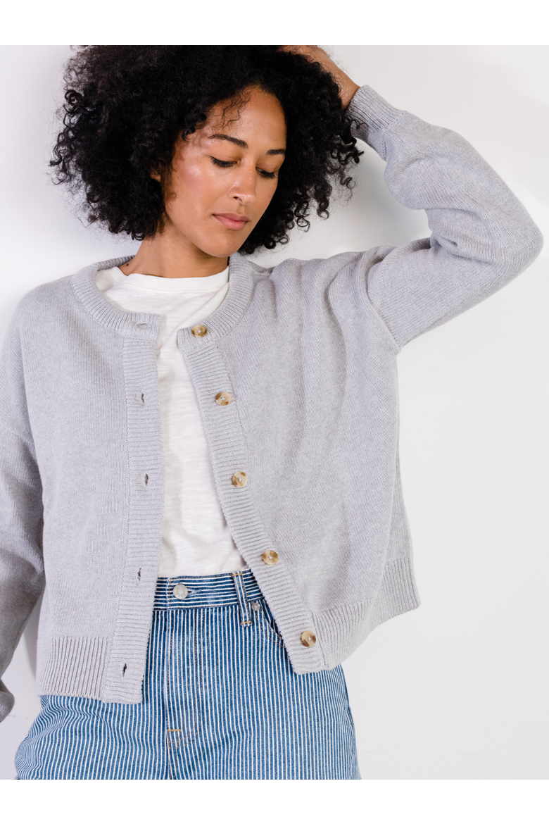 Willow Classic Cardigan, Main, color, Heather Grey