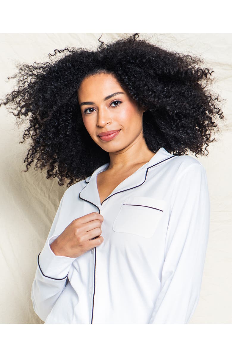 Petite Plume Luxe Pima Cotton Short Pajamas, Alternate, color, White