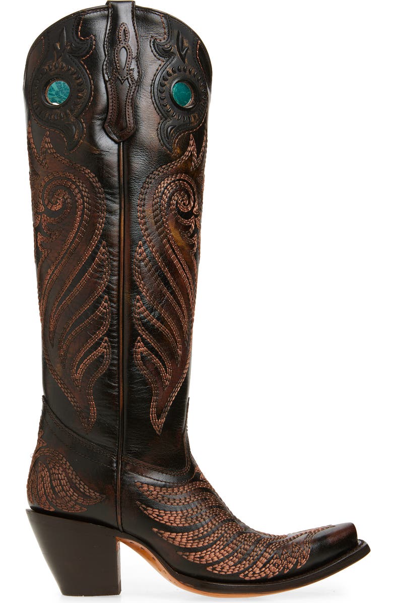 CORRAL Embroidered Overlay Western Boot, Alternate, color,