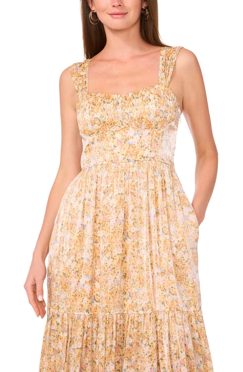Parker The Adrina Floral Fit & Flare Dress, Alternate, color, Dandelion
