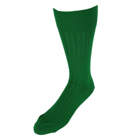 Jasper Mercerized Cotton Ribbed Mid-Calf Solid Color Socks