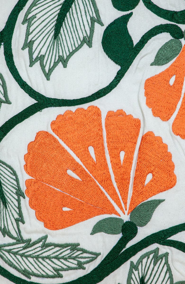 PARKLAND COLLECTION Floral Embroidered Accent Pillow, Alternate, color, White