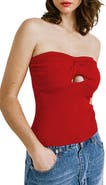 FREEMARKET Keyhole Cutout Rib Tube Top