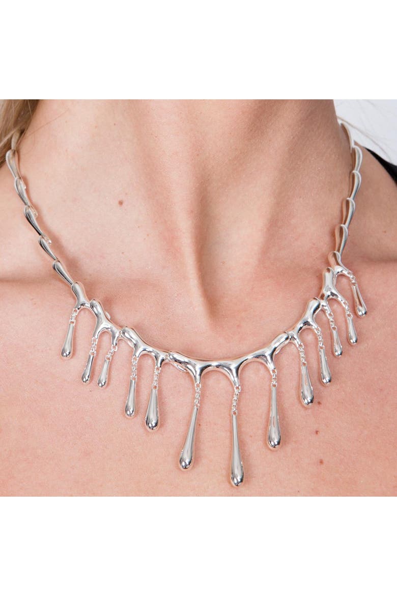 Short Multi Drop Necklace, Alternate, color, Sterling Silver