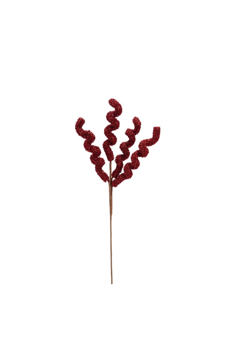 Storied Home Foam and Tinsel Curly Stem, Red, Main, color, Red