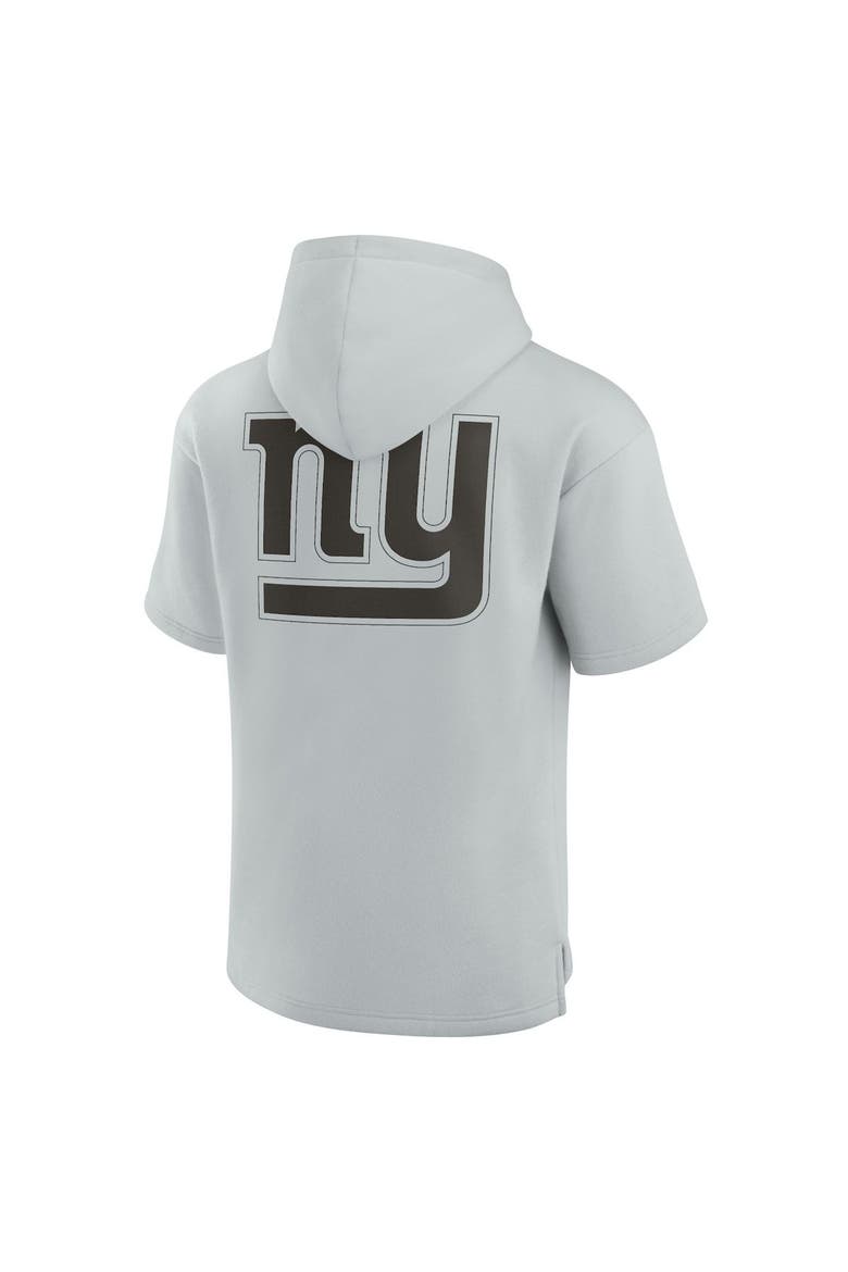 Unisex Fanatics Signature Gray New York Giants Super Soft Fleece Short Sleeve Hoodie, Alternate, color, Gray