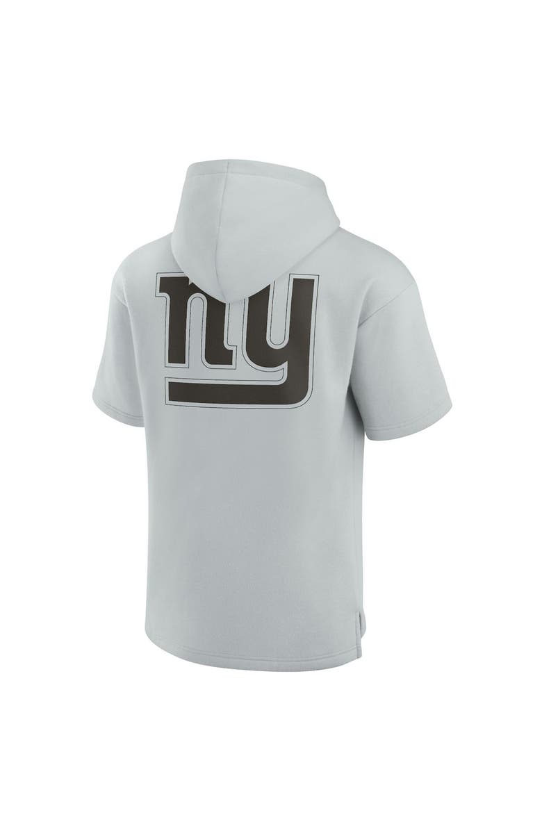 Fanatics Signature Unisex Fanatics Signature Gray New York Giants Super Soft Fleece Short Sleeve Hoodie, Alternate, color, 
