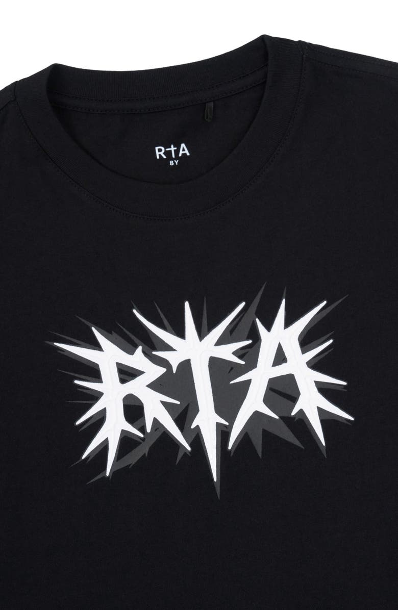 RtA Kids' Lawson Graphic Print Cotton T-Shirt, Alternate, color, Black Spike Rta