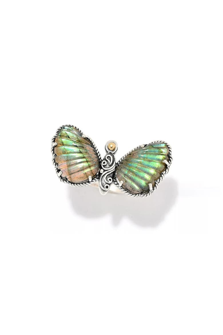 Labradorite Butterfly Ring, Main, color, BLUE/ GREEN