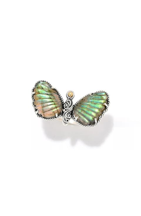 Labradorite Butterfly Ring
