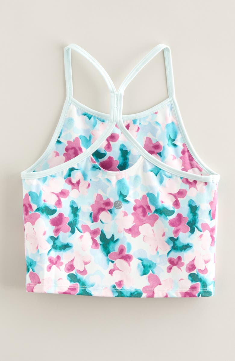 Zella Girl Kids' Ace Racerback Tank, Alternate, color, Purple/Pink Sugar Daisy Clouds