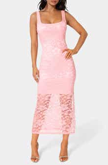 Square Neck Lace Maxi Dress
