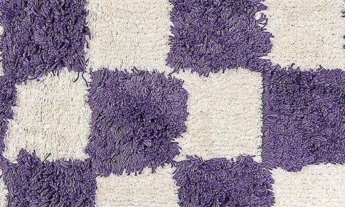 Mackenzie-childs Mackenzie Childs Checkerboard Plum Bath Rug In Multi