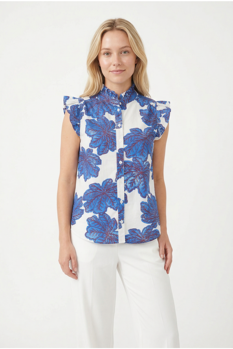 Cc Frida Crispy Cotton Shirt, Main, color, Blue Eenika
