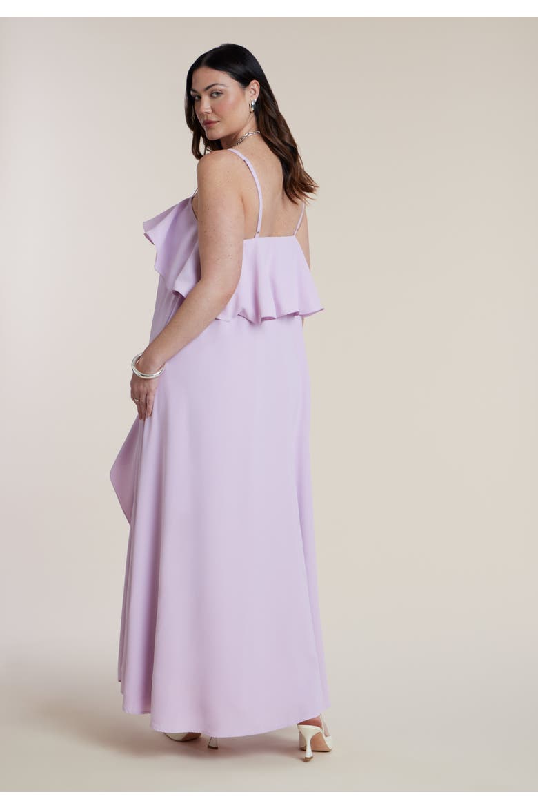 Ruffle Detail Maxi Trapeze Dress, Alternate, color, FAIR ORCHID