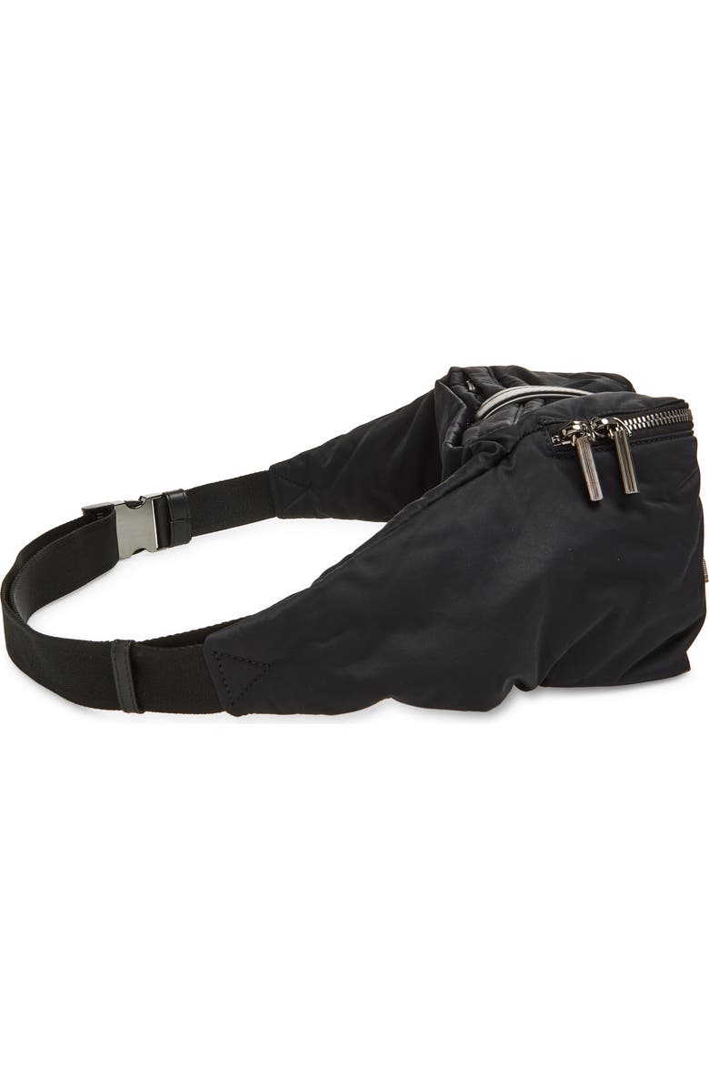 Christian Louboutin Nox Nylon Belt Bag, Alternate, color, Black