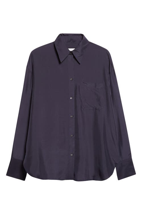 Twp Big Joe Silk Button-up Blouse In Blue