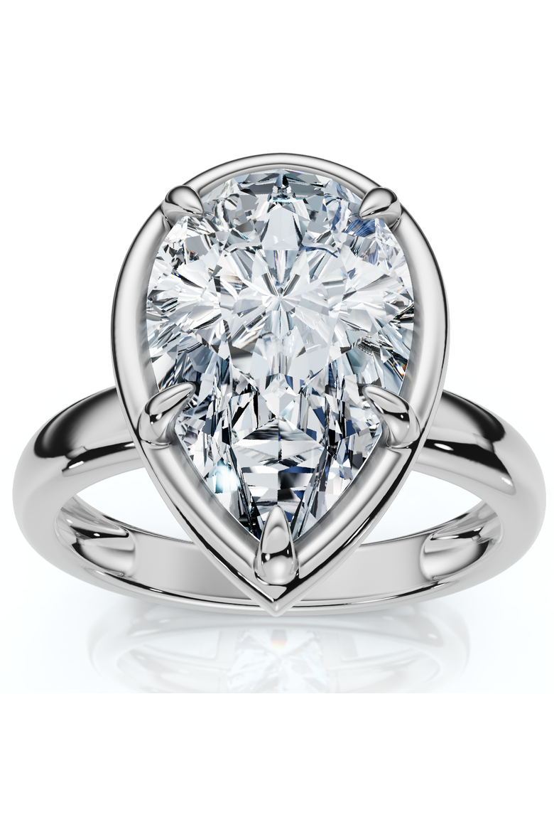 Certified 3Ct Pear Alissa Engagement Solitaire Ring 14k Gold or Pt Lab Grown, Main, color, 14k White Gold