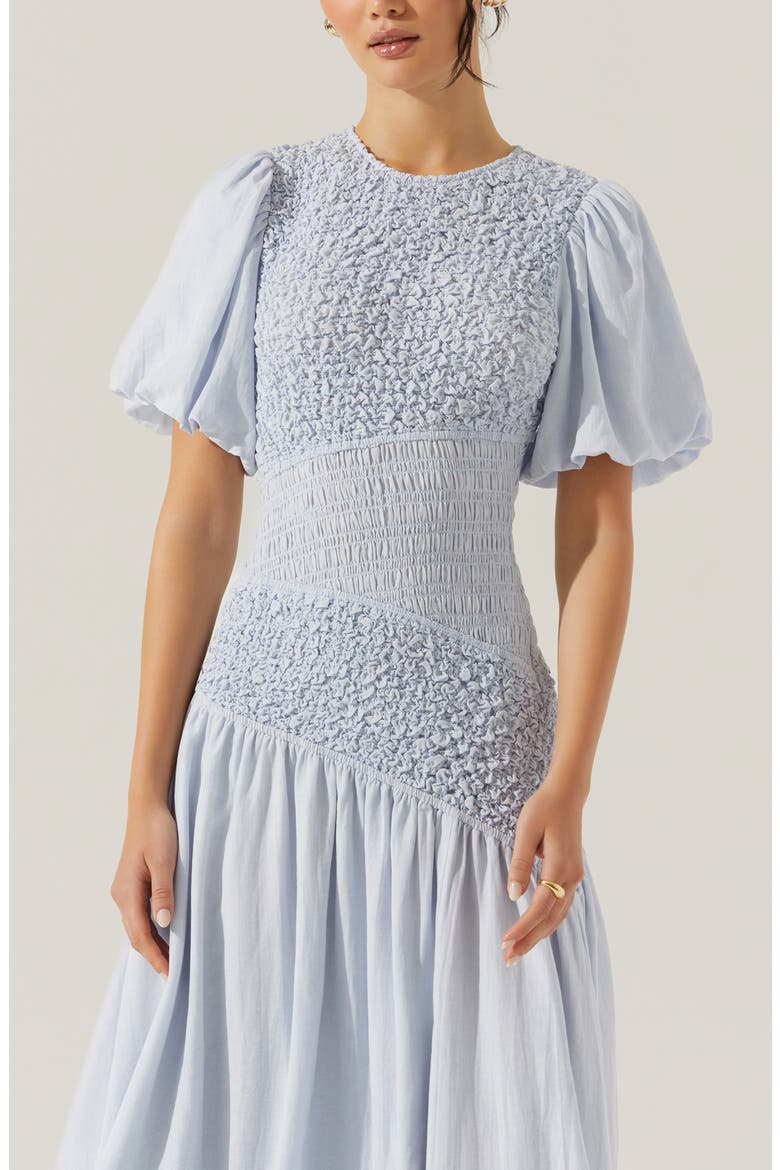 Theoni Smocked Maxi Dress, Alternate, color, BLUE