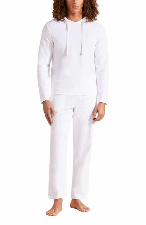 Men's Terry Long-Sleeved Hooded T-Shirt