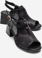 Forever & Always Shoes Janelle Leather Block Heel Sandal