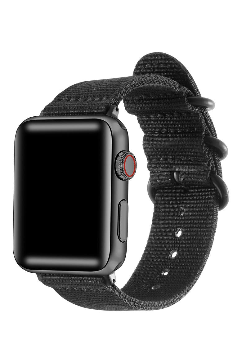 Nylon Apple Watch® Watchband, Alternate, color, BLACK