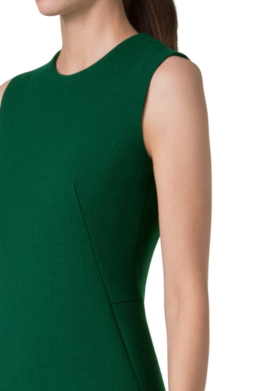 Akris High-low Wool Crepe Midi Dress In Pine Green