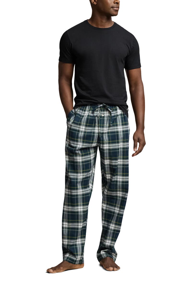 Plaid Cotton Flannel Pajama Pants, Main, color, MAYBORNE PLAID/ CRUISE NAVY PP