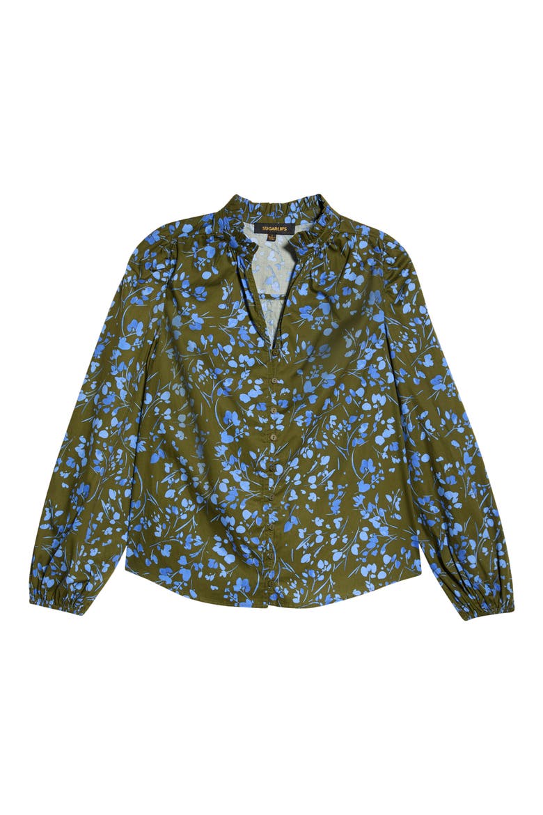 Solvay Ruffle Top, Alternate, color, GREEN BLUE MULTI