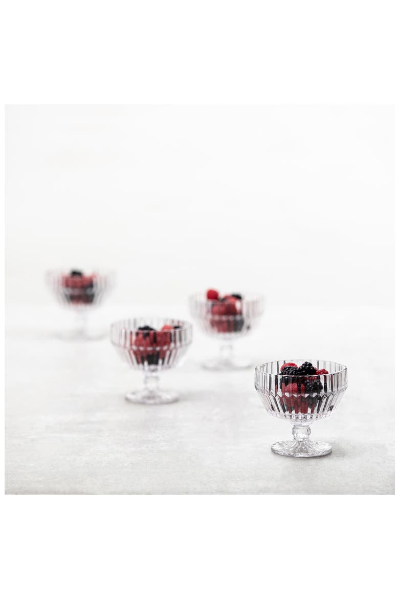 Archie Set of 6 Clear Footed Dessert Bowls, Alternate, color, CLEAR