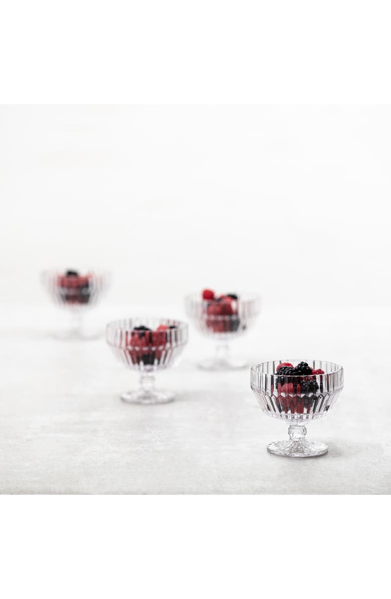Fortessa Archie Set of 6 Clear Footed Dessert Bowls, Alternate, color, Clear