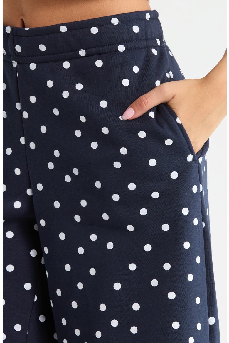 Polka Dot Cotton Blend Baggy Sweatpants, Alternate, color, POLKA DOT