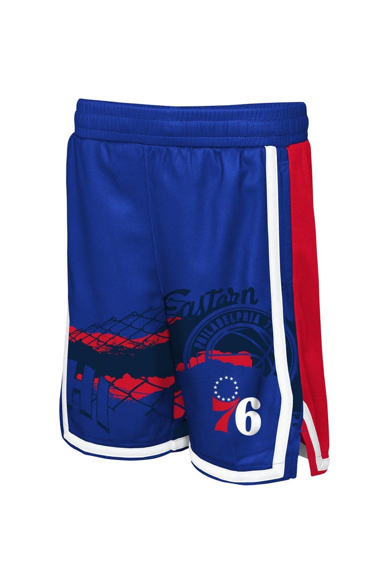 Youth Royal Philadelphia 76ers Fade Away Shorts, Alternate, color, Royal