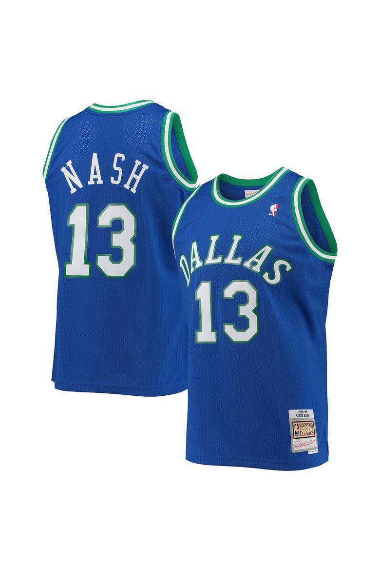 Men's Mitchell & Ness Steve Nash Blue Dallas Mavericks 1998/99 Hardwood Classics Swingman Jersey, Main, color, Blue