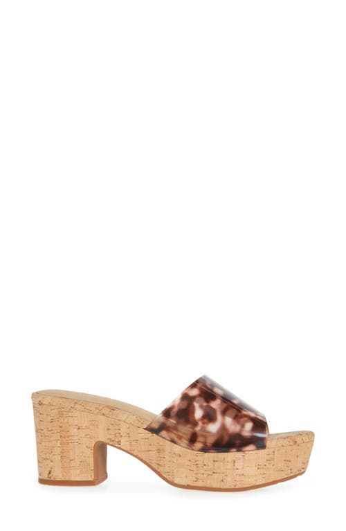 Chocolat Blu Vika Platform Slide Sandal In Leopard Vinyl