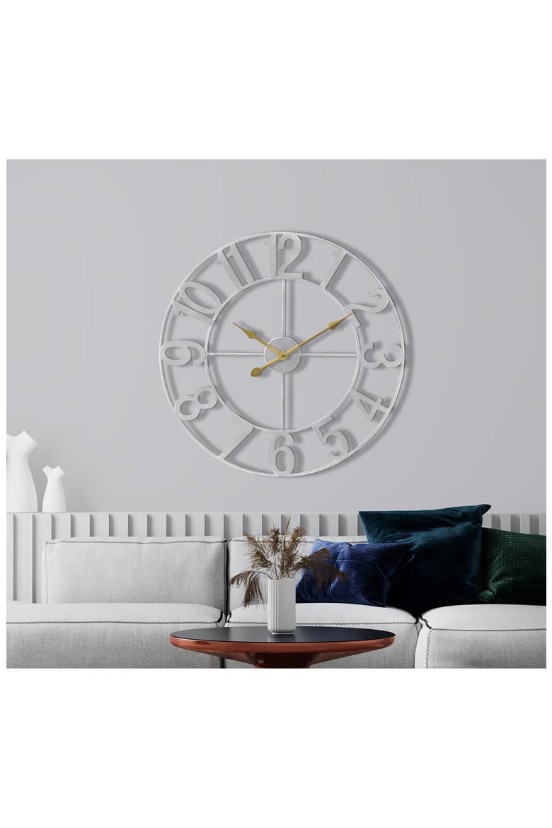 24 Inch Numeral Wall Clock, Alternate, color, SILVER