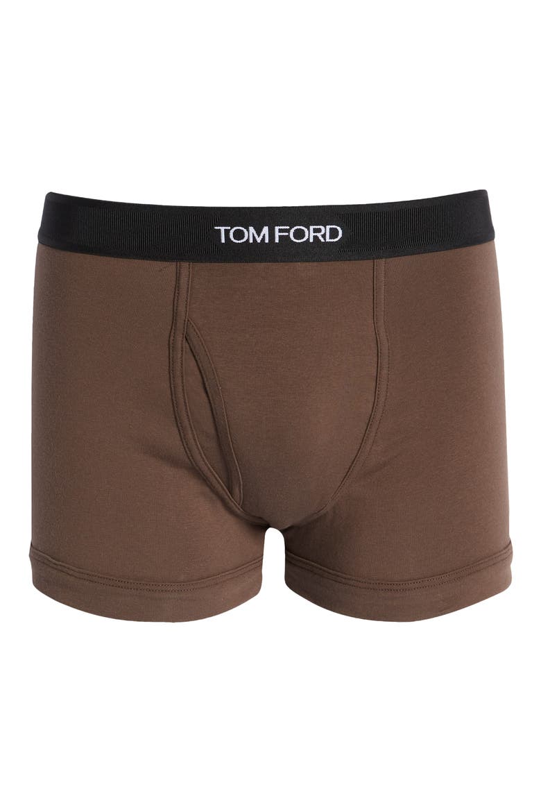 Cotton Stretch Jersey Boxer Briefs, Alternate, color, DARK BROWN