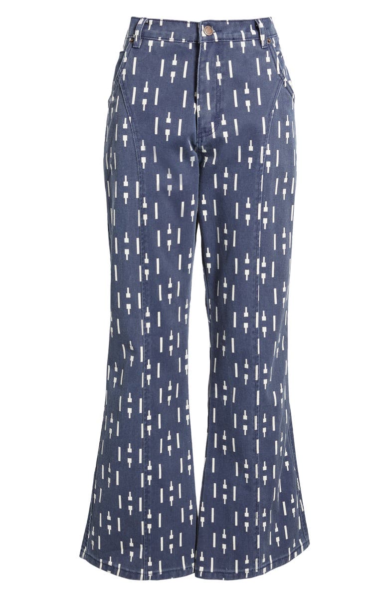 HONOR THE GIFT Print Riding Flare Jeans, Alternate, color, Navy