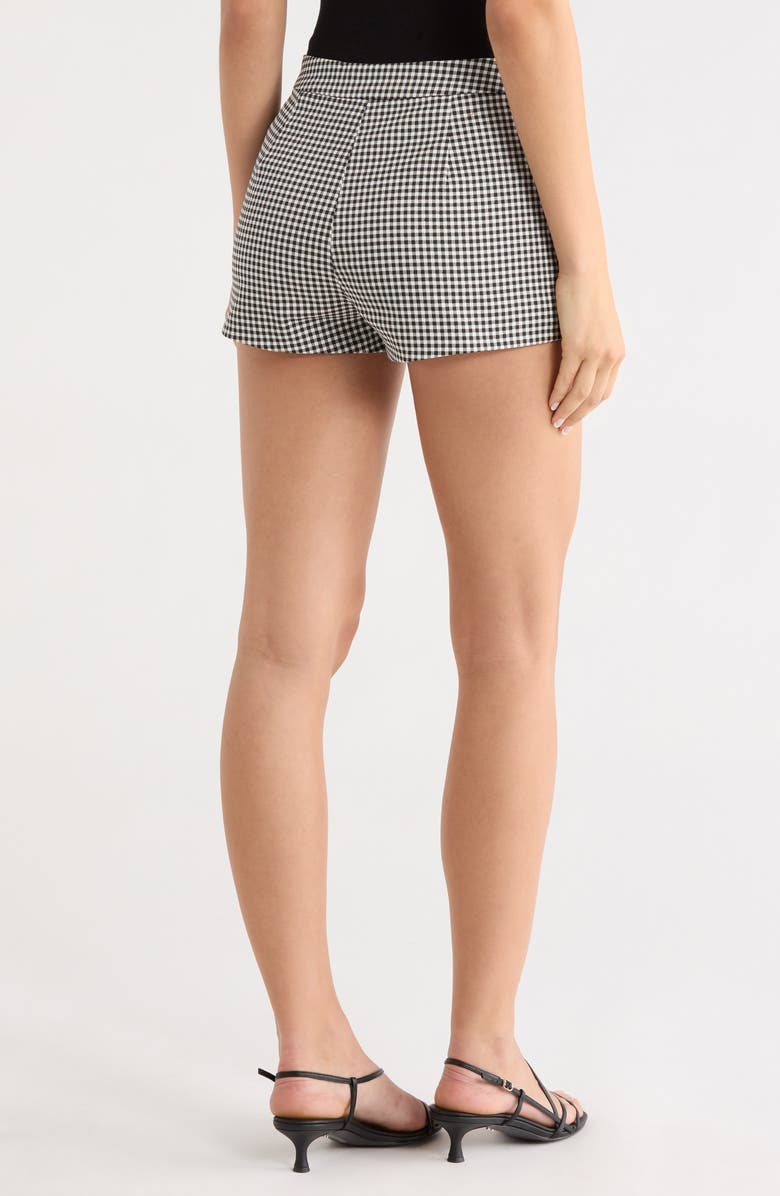 ASTR the Label Valerie Gingham Stretch Cotton Micro Shorts, Alternate, color, Black Gingham