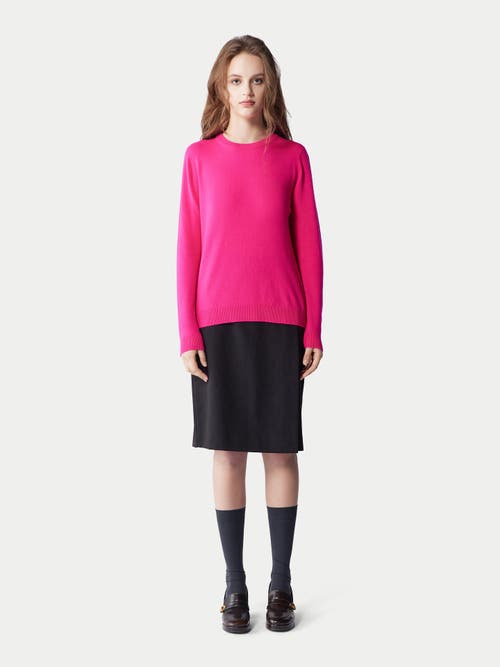 Gobi Mongolian Cashmere Crew Neck Sweater In Magenta