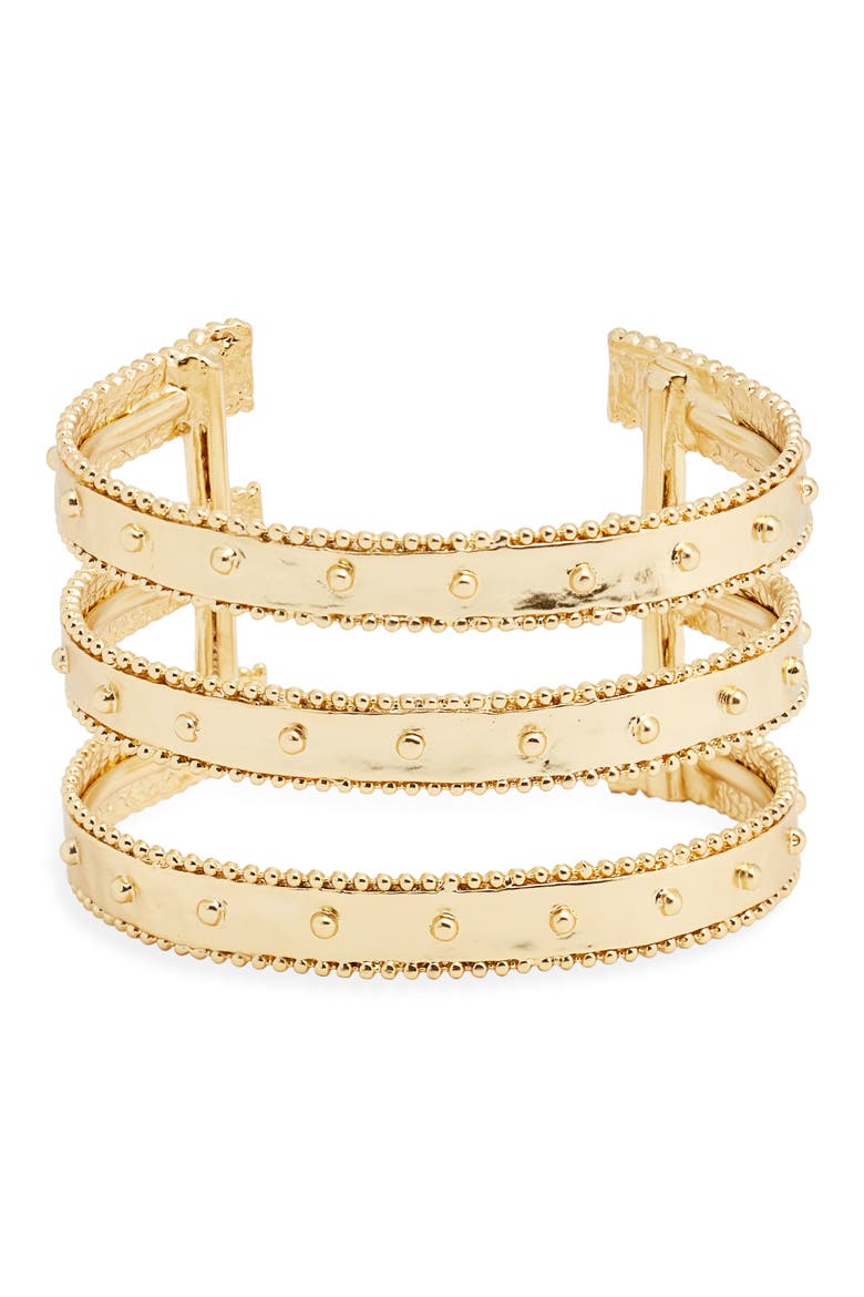Dots Cuff Bracelet, Main, color, GOLD