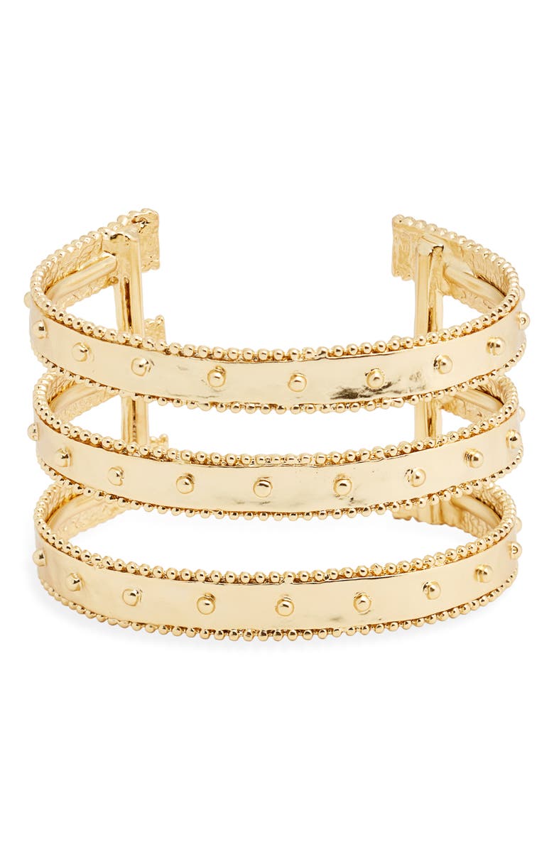 Karine Sultan Dots Cuff Bracelet, Main, color, 