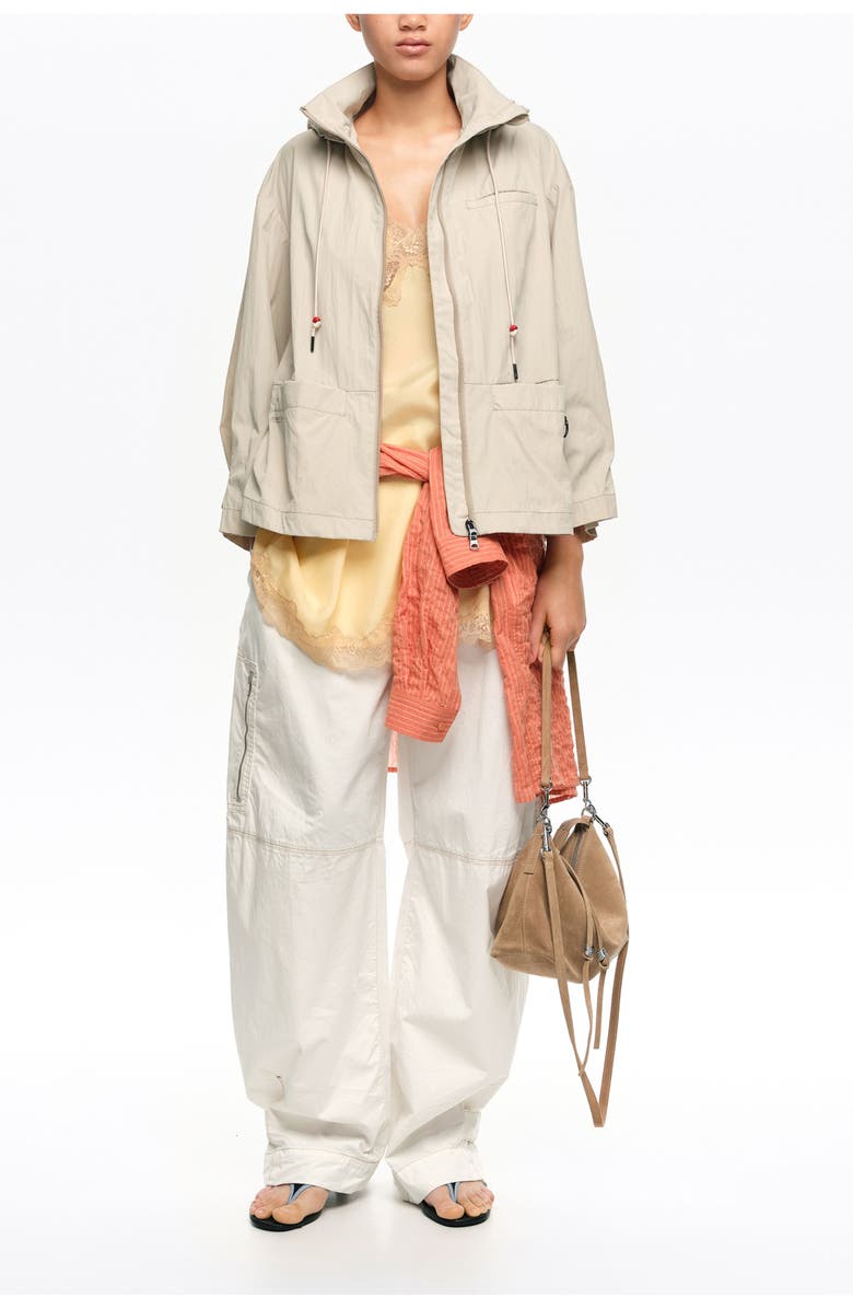 Bimba y Lola Fluid A-Line Trench, Alternate, color, Stone