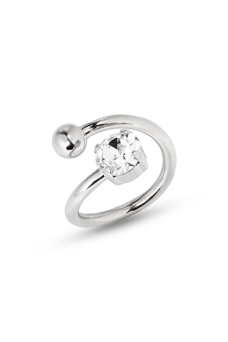 Maisie Crystal Open Ring, Main, color, PALLADIUM