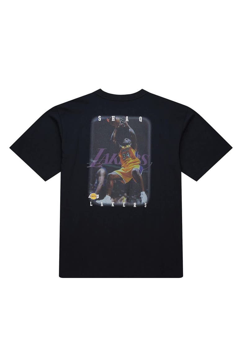 Men's Mitchell & Ness Shaquille O'Neal Black Los Angeles Lakers Hardwood Classics NBA Legends T-Shirt, Alternate, color, Black