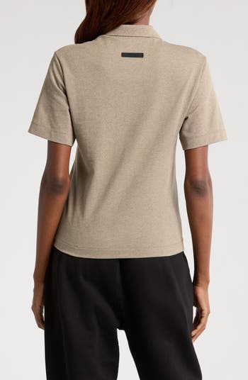 Cotton Blend Piqué Crop Polo