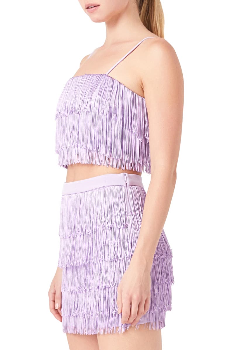Endless Rose Tiered Fringe Crop Top, Alternate, color, Lilac