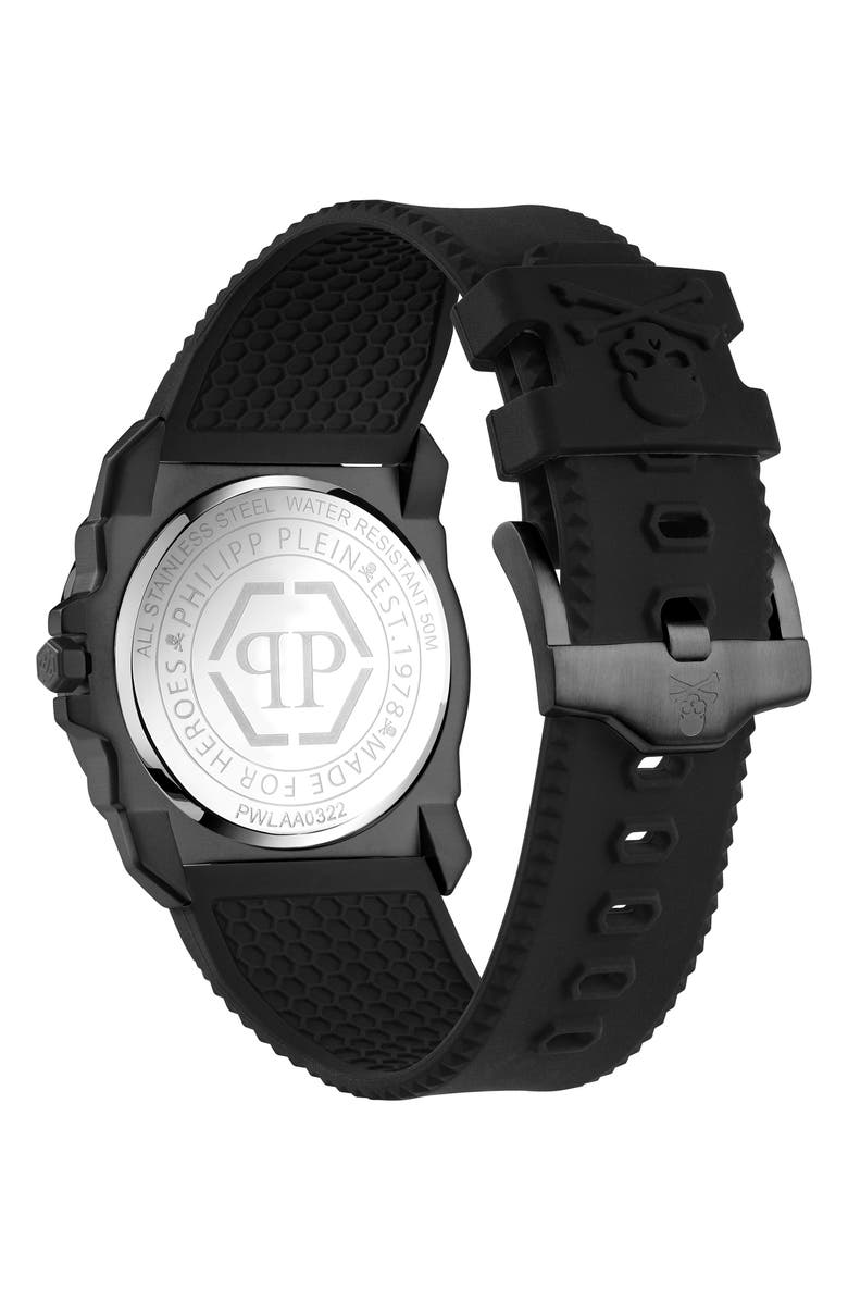 PHILIPP PLEIN The $kull Silicone Strap Watch, 44mm, Alternate, color, 