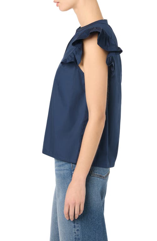 JOE'S JOE'S SPLIT NECK FLUTTER SLEEVE TOP